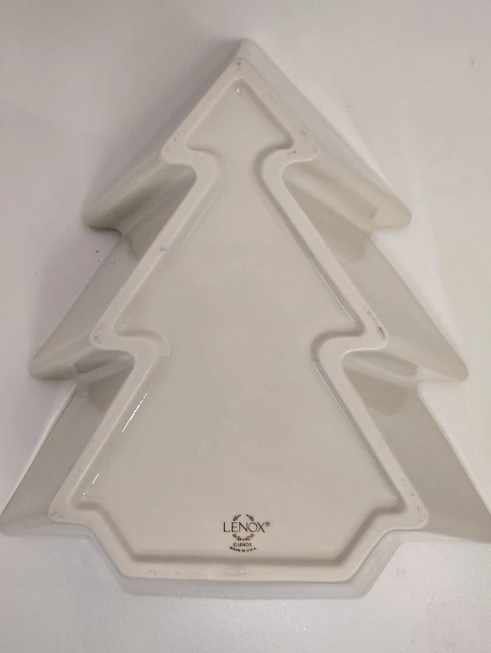 Lenox Fine Porcelain Christmas DAZZLE TREE Shaped Serving Bowl Made In USA